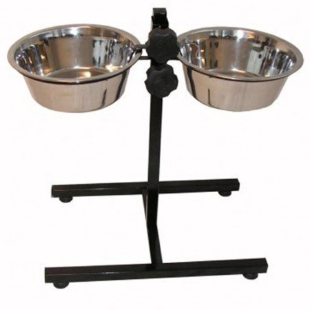 @Pet Comedero doble con soporte para mascotas negro 2x2,8 L