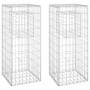 Cestas postes de gaviones 2 unidades hierro 40x40x100 cm
