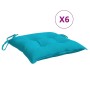 Chair cushions 6 units turquoise fabric 40x40x7 cm by vidaXL, Cushions for chairs and sofas - Ref: Foro24-361506, Price: 58,6...