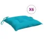 Stuhlkissen 6 Stück türkisfarbener Stoff 40x40x7 cm von vidaXL, Kissen für Stühle und Sofas - Ref: Foro24-361506, Preis: 54,9...