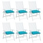 Chair cushions 6 units turquoise fabric 40x40x7 cm by vidaXL, Cushions for chairs and sofas - Ref: Foro24-361506, Price: 58,6...