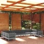 Gartenmöbel 10 Stück und Kissen aus grauem Kiefernholz von vidaXL, Gartensets - Ref: Foro24-3097333, Preis: 852,60 €, Rabatt: %