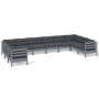 Garden furniture 10 pieces and gray pine wood cushions by vidaXL, Garden sets - Ref: Foro24-3097333, Price: 852,60 €, Discoun...