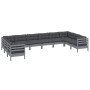 Garden furniture 10 pieces and gray pine wood cushions by vidaXL, Garden sets - Ref: Foro24-3097333, Price: 852,60 €, Discoun...