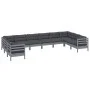 Gartenmöbel 10 Stück und Kissen aus grauem Kiefernholz von vidaXL, Gartensets - Ref: Foro24-3097333, Preis: 852,60 €, Rabatt: %