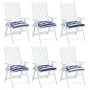Stuhlkissen 6 Stück blau-weiß gestreifter Stoff 40x40x7 cm von vidaXL, Kissen für Stühle und Sofas - Ref: Foro24-361488, Prei...