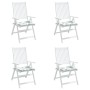 Cojines de silla 4 uds tela estampado de hojas 50x50x3 cm
