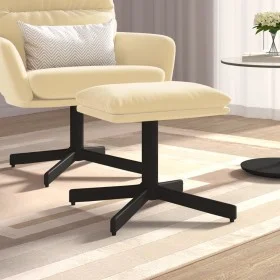 Reposapiés de terciopelo blanco crema 60x60x36 cm de vidaXL, Otomanas - Ref: Foro24-341635, Precio: 33,23 €, Descuento: %