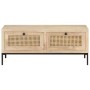Mesa de centro madera maciza mango y caña natural 90x50x37 cm
