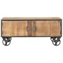 Mesa de centro de madera maciza reciclada 90x50x39 cm
