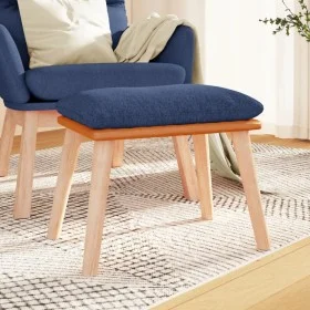 Fußstütze aus Stoff und Kunstleder, blau, 45 x 29,5 x 35 cm von vidaXL, Osmanen - Ref: Foro24-341450, Preis: 39,64 €, Rabatt: %