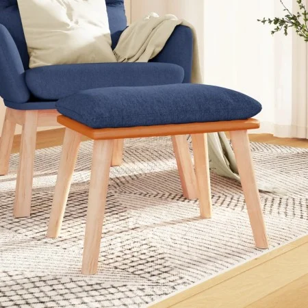 Fußstütze aus Stoff und Kunstleder, blau, 45 x 29,5 x 35 cm von vidaXL, Osmanen - Ref: Foro24-341450, Preis: 39,64 €, Rabatt: %