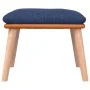 Fußstütze aus Stoff und Kunstleder, blau, 45 x 29,5 x 35 cm von vidaXL, Osmanen - Ref: Foro24-341450, Preis: 39,64 €, Rabatt: %