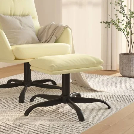 Reposapiés de cuero sintético color crema 60x60x36 cm de vidaXL, Otomanas - Ref: Foro24-341590, Precio: 36,86 €, Descuento: %