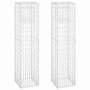 Cestas postes de gaviones 2 unidades hierro 40x40x180 cm
