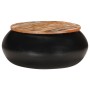 Mesa de centro madera maciza reciclada negra 68x68x30 cm