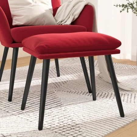 Reposapiés de terciopelo rojo vino tinto 45x29,5x35 cm by vidaXL, Ottomans - Ref: Foro24-341509, Price: 35,45 €, Discount: %