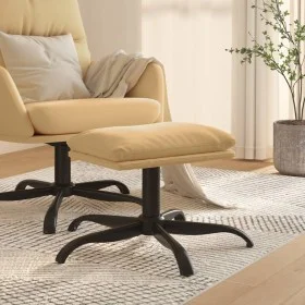 Reposapiés tela de microfibra color crema 60x60x36 cm by vidaXL, Ottomans - Ref: Foro24-341625, Price: 39,74 €, Discount: %