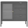 Sideboard aus Stahl und anthrazitfarbenem Hartglas 75x35x70 cm von vidaXL, Sideboards - Ref: Foro24-336075, Preis: 168,55 €, ...