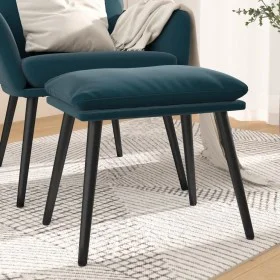 Blauer Samt-Fußhocker 45x29,5x35 cm von vidaXL, Osmanen - Ref: Foro24-341514, Preis: 33,19 €, Rabatt: %