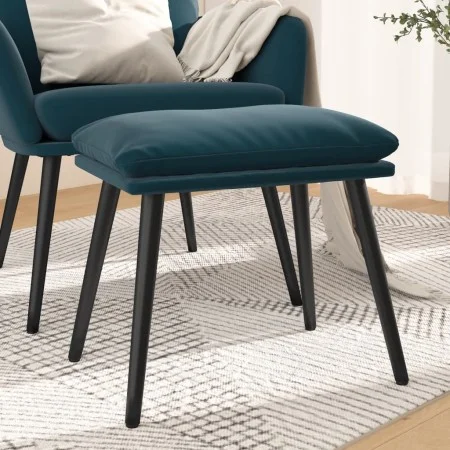 Blauer Samt-Fußhocker 45x29,5x35 cm von vidaXL, Osmanen - Ref: Foro24-341514, Preis: 33,19 €, Rabatt: %