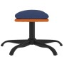 Blue synthetic leather and fabric footstool 60x60x36 cm by vidaXL, Ottomans - Ref: Foro24-341611, Price: 31,69 €, Discount: %