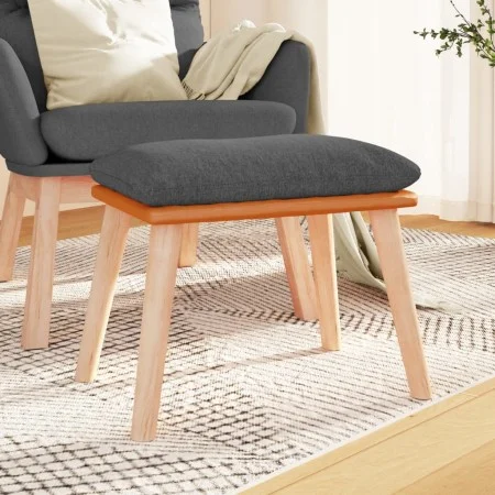 Reposapiés tela y cuero sintético gris oscuro 45x29,5x35 cm by vidaXL, Ottomans - Ref: Foro24-341447, Price: 39,57 €, Discoun...
