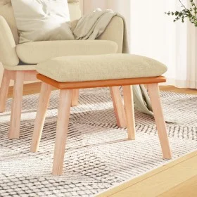 Cream fabric and synthetic leather footrest 45x29.5x35 cm by vidaXL, Ottomans - Ref: Foro24-341448, Price: 36,28 €, Discount: %