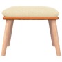 Cream fabric and synthetic leather footrest 45x29.5x35 cm by vidaXL, Ottomans - Ref: Foro24-341448, Price: 36,81 €, Discount: %