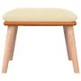 Reposapiés tela y cuero sintético color crema 45x29,5x35 cm de vidaXL, Otomanas - Ref: Foro24-341448, Precio: 36,25 €, Descue...