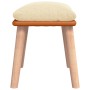 Cream fabric and synthetic leather footrest 45x29.5x35 cm by vidaXL, Ottomans - Ref: Foro24-341448, Price: 36,81 €, Discount: %