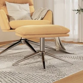 Reposapiés tela de microfibra color crema 60x60x35 cm by vidaXL, Ottomans - Ref: Foro24-341563, Price: 44,15 €, Discount: %