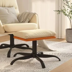 Cream fabric and synthetic leather footstool 60x60x36 cm by vidaXL, Ottomans - Ref: Foro24-341609, Price: 33,13 €, Discount: %