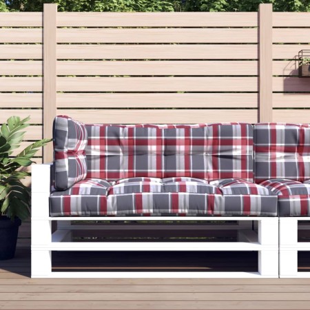 Drei Palettenkissen aus rotem Karo-Stoff. von vidaXL, Kissen für Stühle und Sofas - Ref: Foro24-314571, Preis: 61,59 €, Rabat...