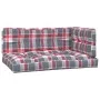 Drei Palettenkissen aus rotem Karo-Stoff. von vidaXL, Kissen für Stühle und Sofas - Ref: Foro24-314571, Preis: 52,99 €, Rabat...