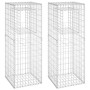 Cestas postes de gaviones 2 unidades hierro 50x50x140 cm