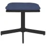 Reposapiés de tela y cuero sintético azul 60x60x36 cm de vidaXL, Otomanas - Ref: Foro24-341648, Precio: 38,42 €, Descuento: %