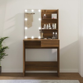 Dresser with LED oak brown 74.5x40x141 cm by vidaXL, Bedroom Dressers - Ref: Foro24-820483, Price: 83,80 €, Discount: %