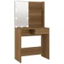 Tocador con LED roble marrón 74,5x40x141 cm de vidaXL, Tocadores para dormitorios - Ref: Foro24-820483, Precio: 82,80 €, Desc...