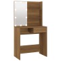 Tocador con LED roble marrón 74,5x40x141 cm de vidaXL, Tocadores para dormitorios - Ref: Foro24-820483, Precio: 83,89 €, Desc...
