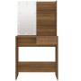 Tocador con LED roble marrón 74,5x40x141 cm de vidaXL, Tocadores para dormitorios - Ref: Foro24-820483, Precio: 83,89 €, Desc...