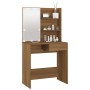Tocador con LED roble marrón 74,5x40x141 cm de vidaXL, Tocadores para dormitorios - Ref: Foro24-820483, Precio: 83,89 €, Desc...