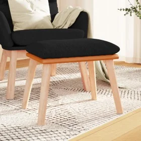 Footrest fabric and black synthetic leather 45x29.5x35 cm by vidaXL, Ottomans - Ref: Foro24-341452, Price: 39,68 €, Discount: %