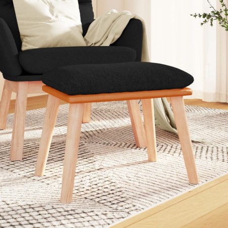 Footrest fabric and black synthetic leather 45x29.5x35 cm by vidaXL, Ottomans - Ref: Foro24-341452, Price: 40,31 €, Discount: %