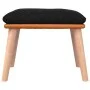 Footrest fabric and black synthetic leather 45x29.5x35 cm by vidaXL, Ottomans - Ref: Foro24-341452, Price: 39,68 €, Discount: %