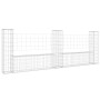 Cesta de gaviones forma de U 3 postes de hierro 260x20x100 cm