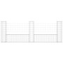 Cesta de gaviones forma de U 3 postes de hierro 260x20x100 cm
