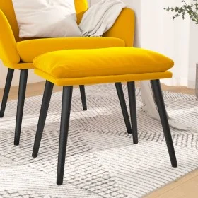 Fußstütze aus senfgelbem Samt 45x29,5x35 cm von vidaXL, Osmanen - Ref: Foro24-341511, Preis: 33,31 €, Rabatt: %