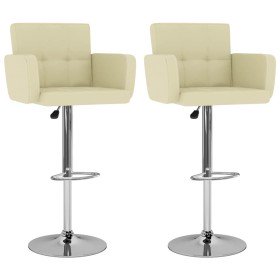 Taburetes de cocina 2 unidades cuero sintético color crema Taburetes de cocina 2 unidades cuero sintético color crema