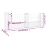 Cesta de gaviones forma de U 3 postes de hierro 260x20x100 cm